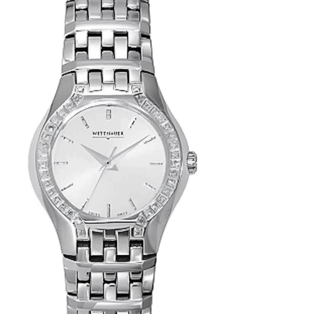 Silver Wittnauer Watch With Crystal Accents
